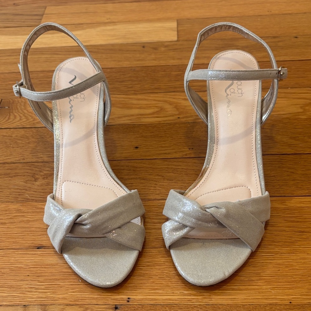 Touch of Nina Shimmering Silver Heels